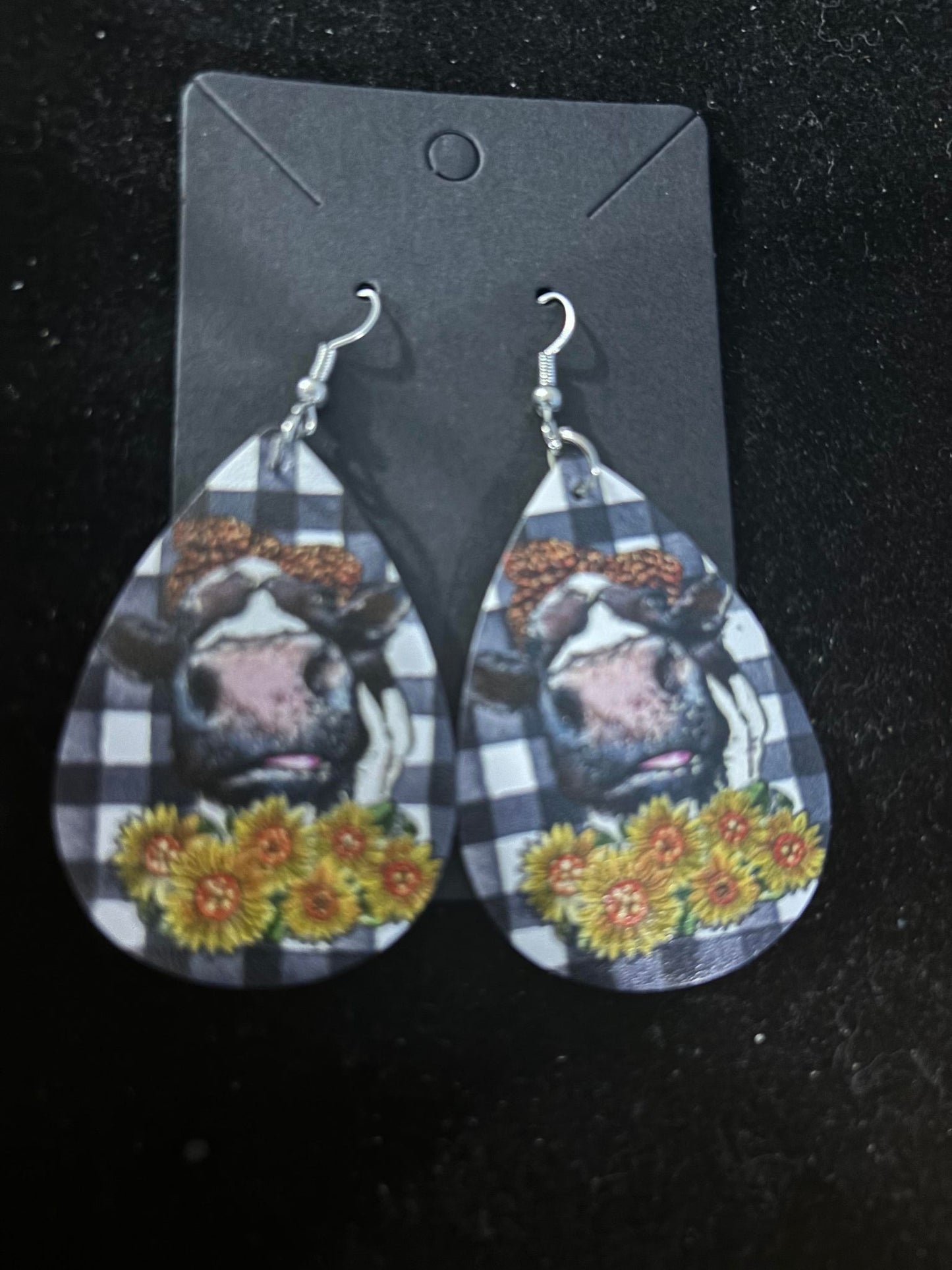 Cow Themed Dangle Earrings