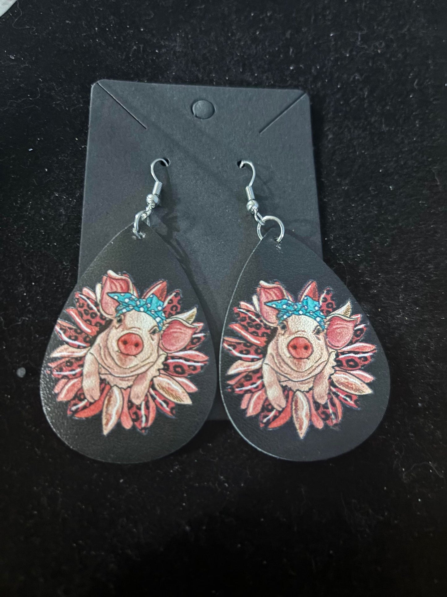 Pig Themed Dangle Earrings