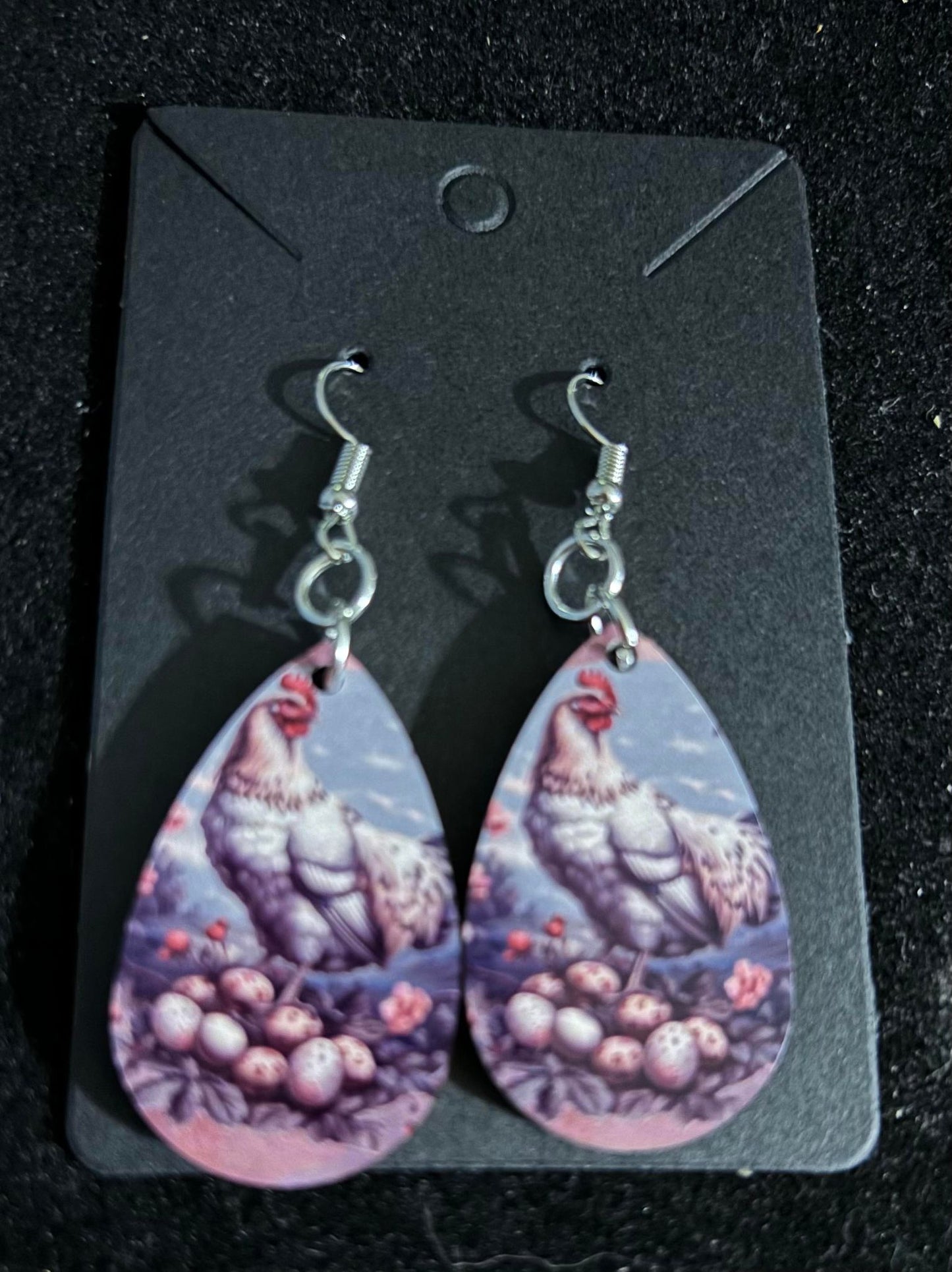 Chicken Themed Dangle Earrings
