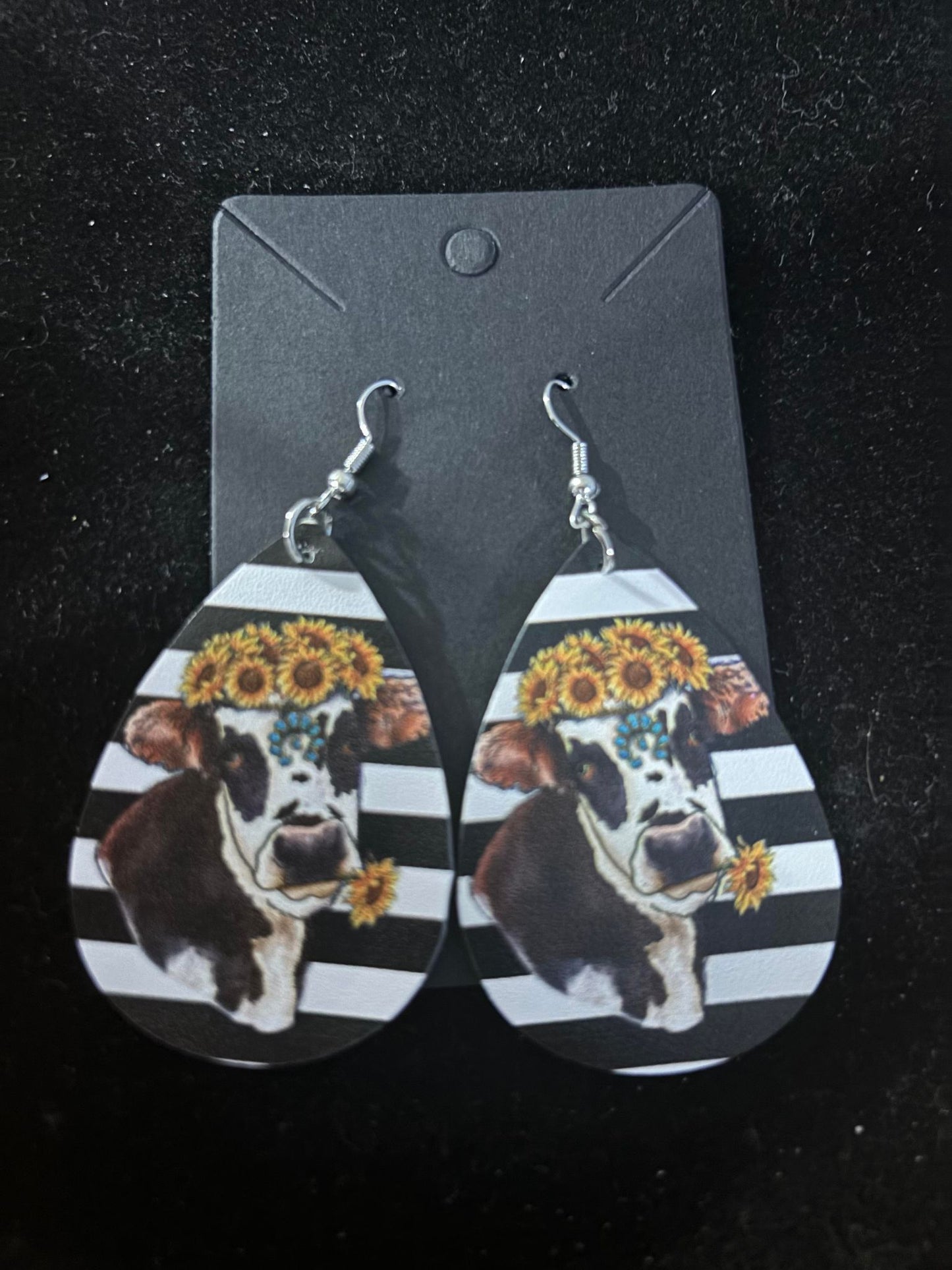 Cow Themed Dangle Earrings
