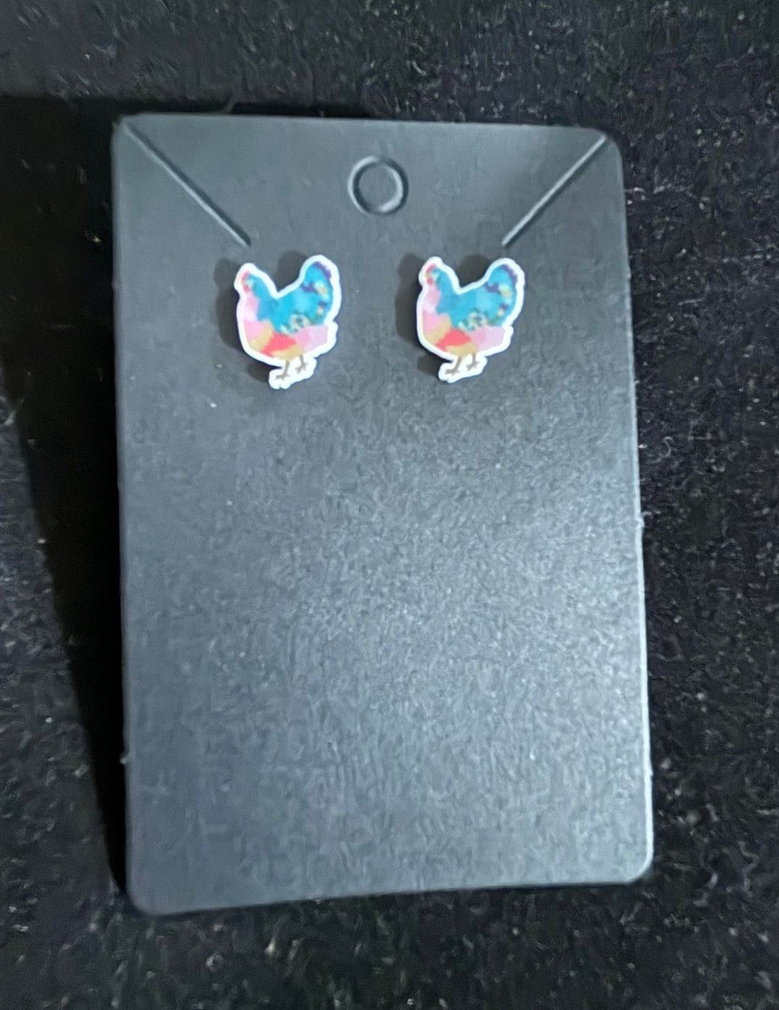 Patchwork Chicken Earrings
