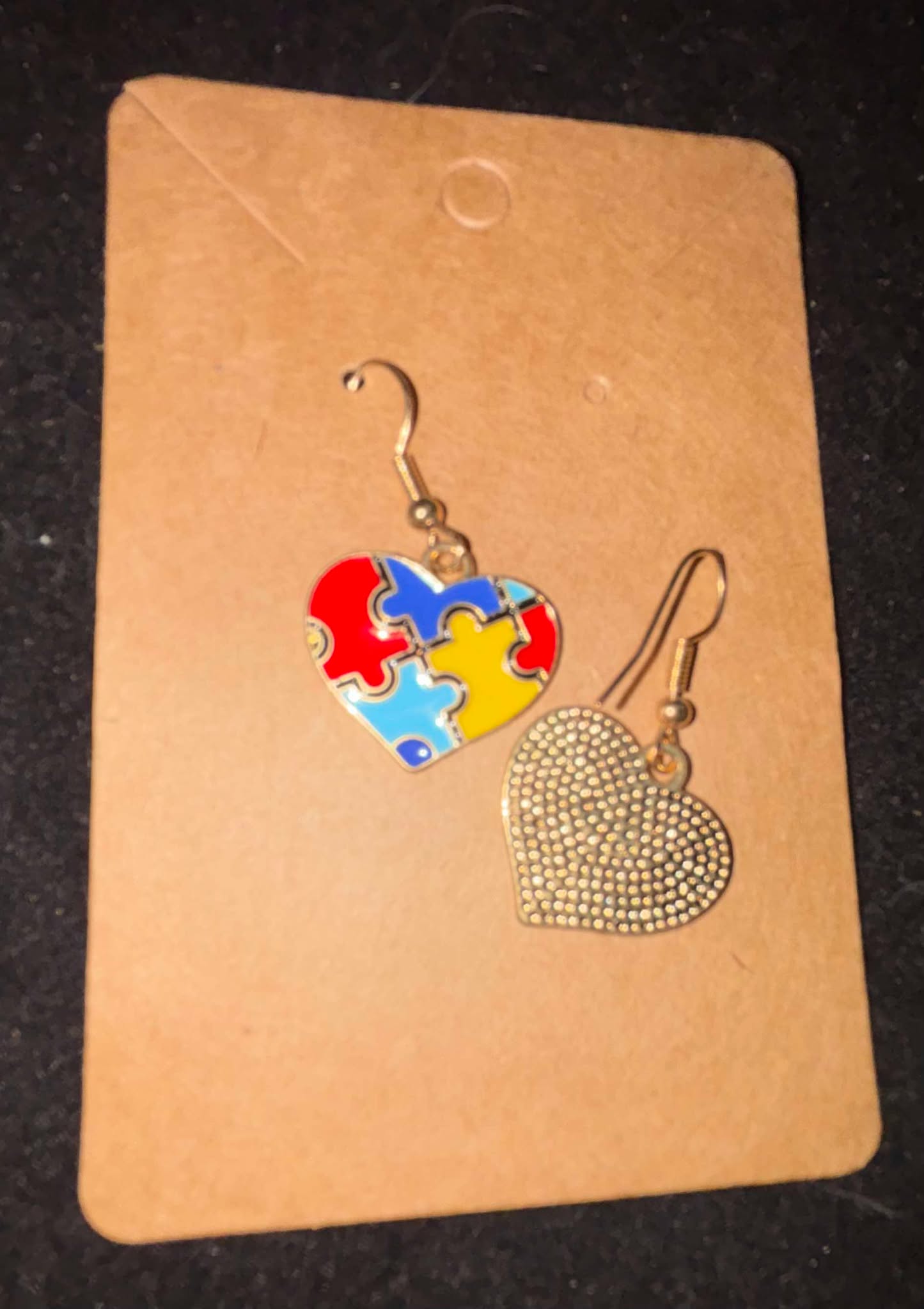 Autism Puzzle Heart Earrings