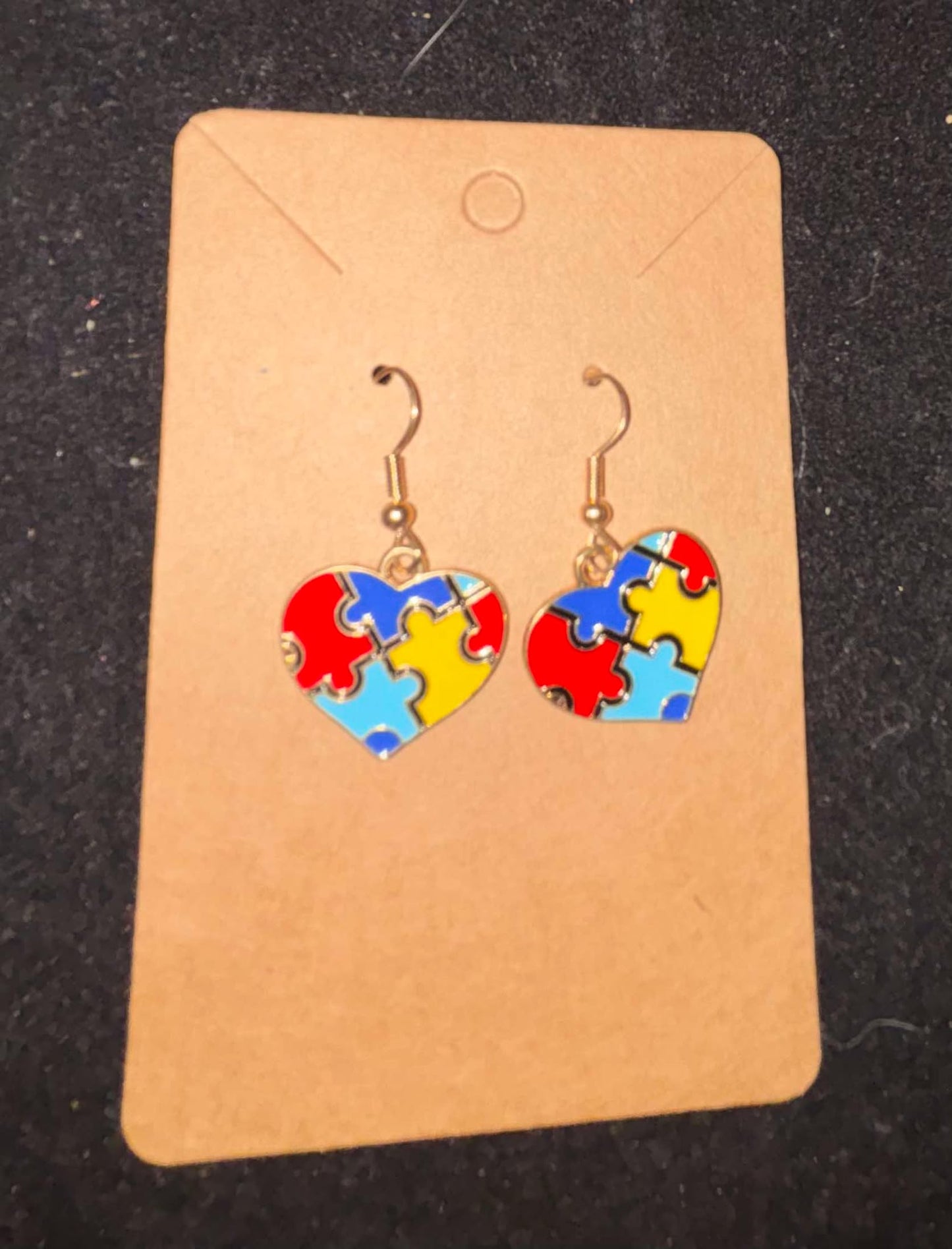 Autism Puzzle Heart Earrings