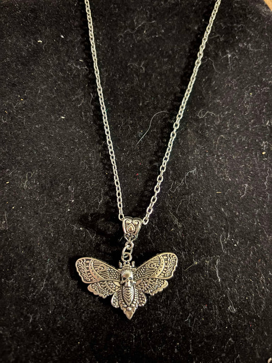 Moth Skull Necklace