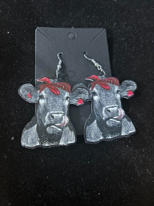 Cow Themed Dangle Earrings