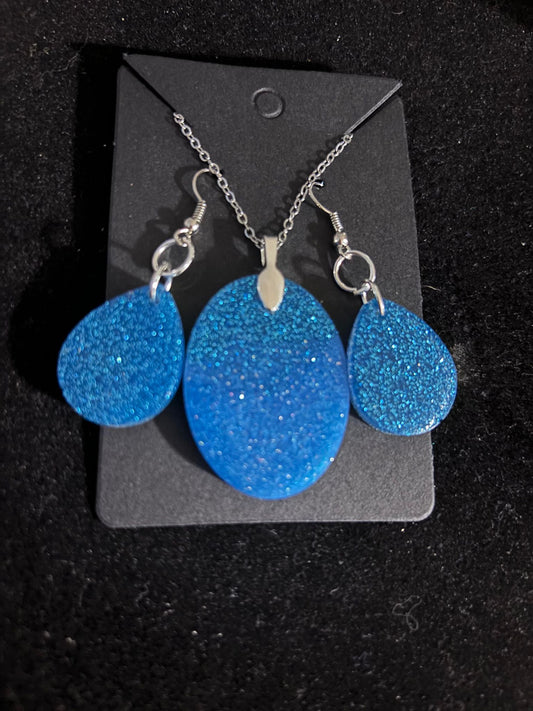 Oval Necklace and Earring Set