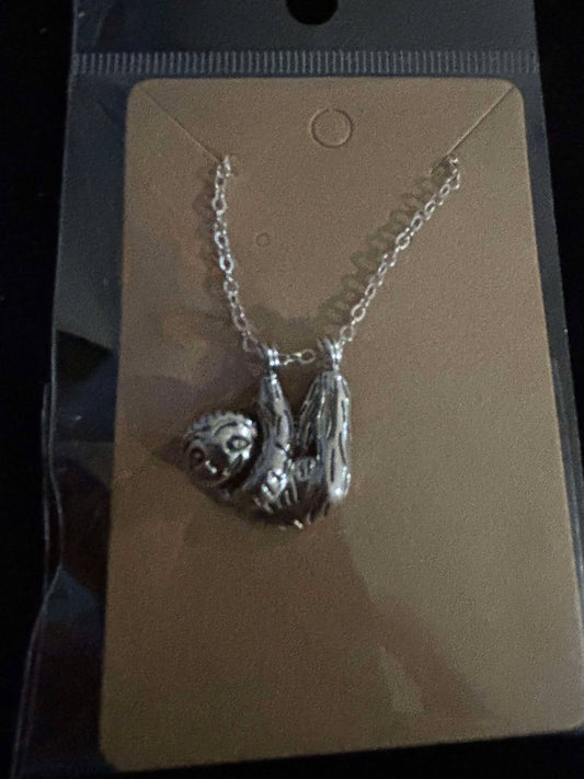 Sloth Silver Necklace